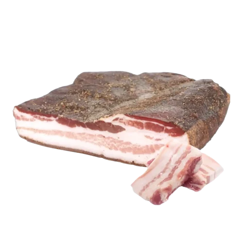 Traditioneller italienischer Guanciale oder Pancetta Speck